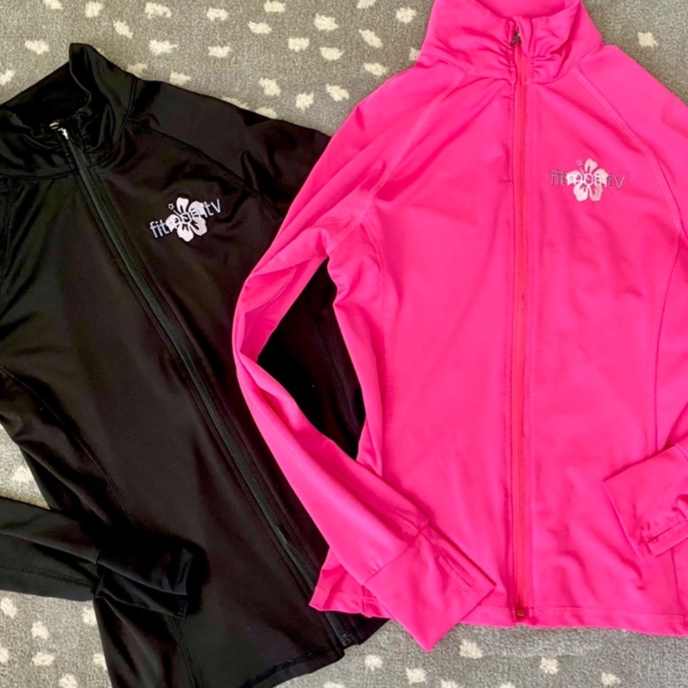 🖤💗 2-Pack FIT MOM TV Fitness Jackets – Black + Pink!